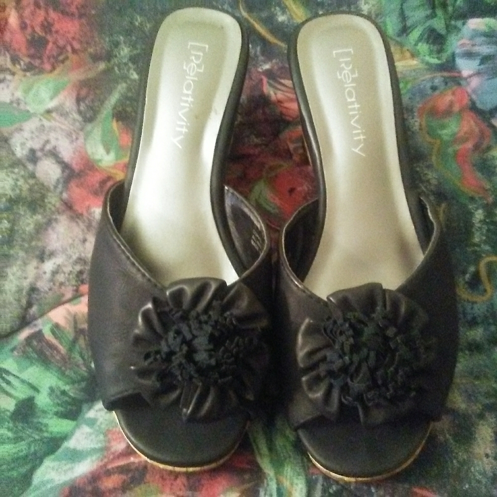 Black Wedge heels
